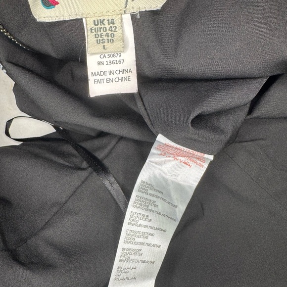 YUMI Black Fit Flare US 10 | Floral Sleeveless Pleated Dress #188 - Picture 12 of 14